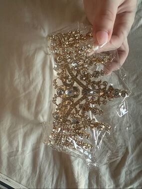 Gold Crystal Bridal Tiara Headpiece